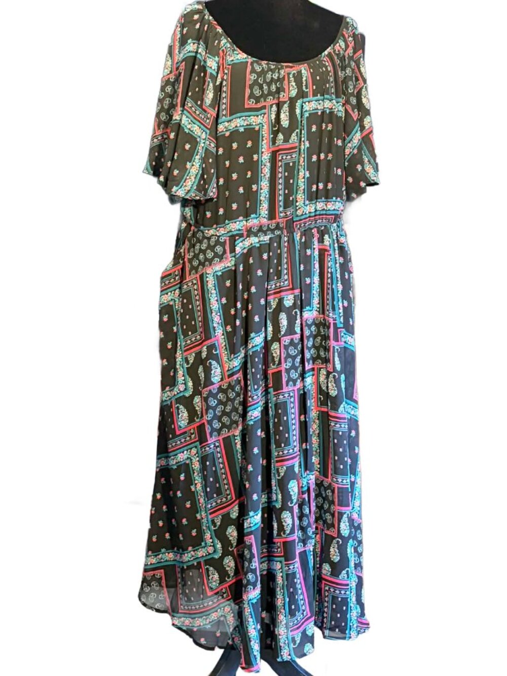 RARE NWT Torrid Midi Chiffon Flutter Sleeve Dress